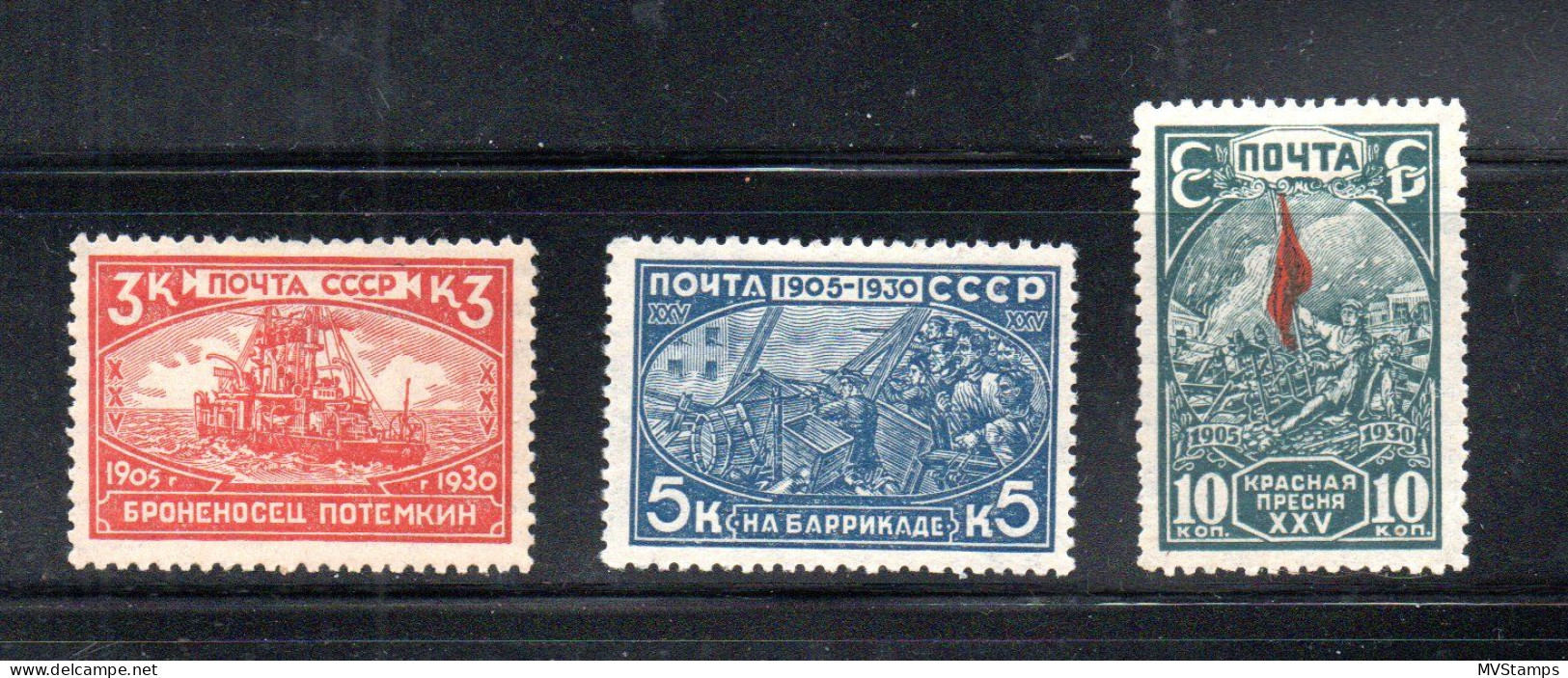 Russia 1930 Old Set Revolution Stamps (Michel 394/96) MLH - Ungebraucht