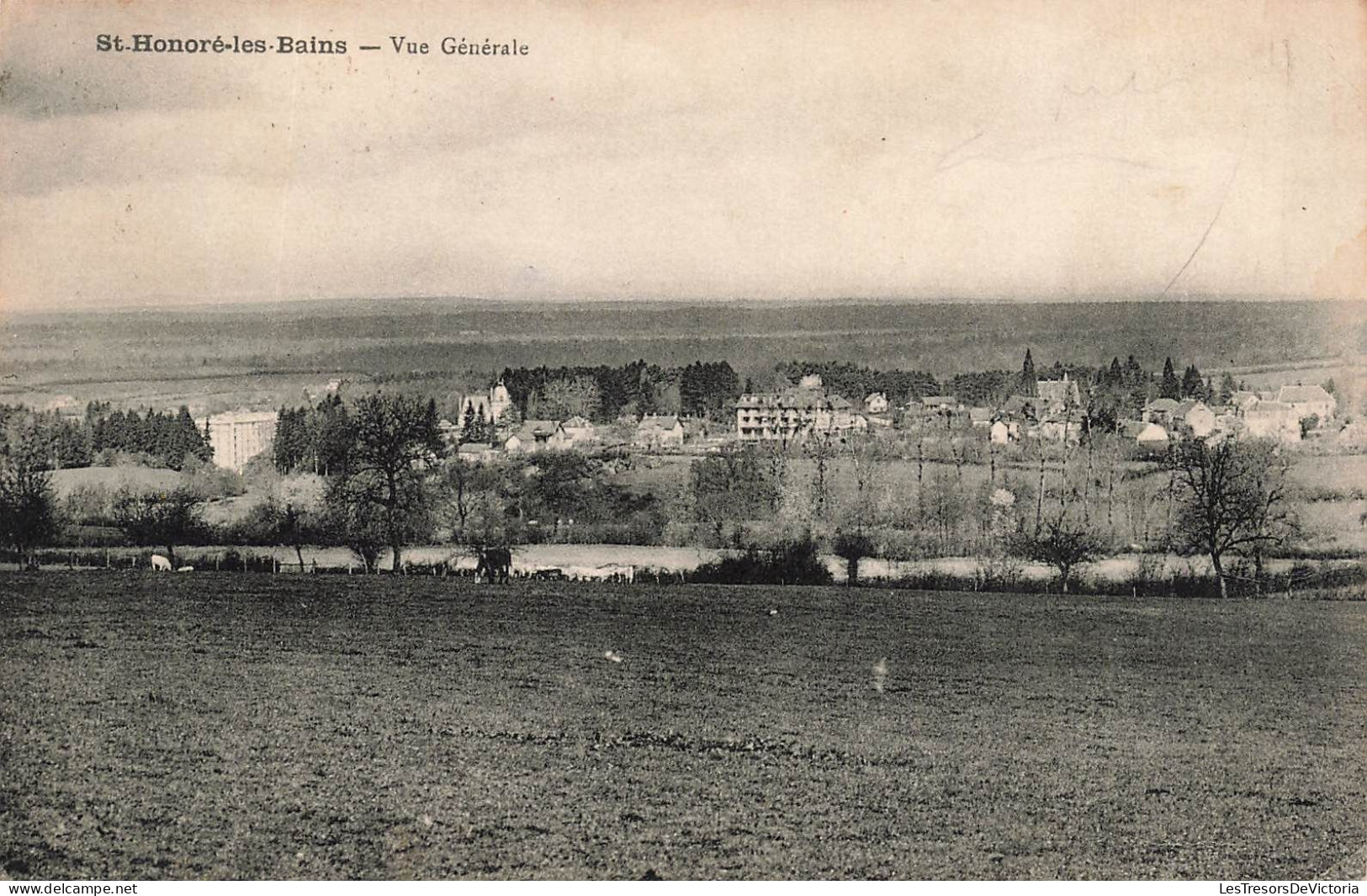 FRANCE - St Honoré Les Bains - Vue Au Loin De La Ville - Carte Postale Ancienne - Chateau Chinon