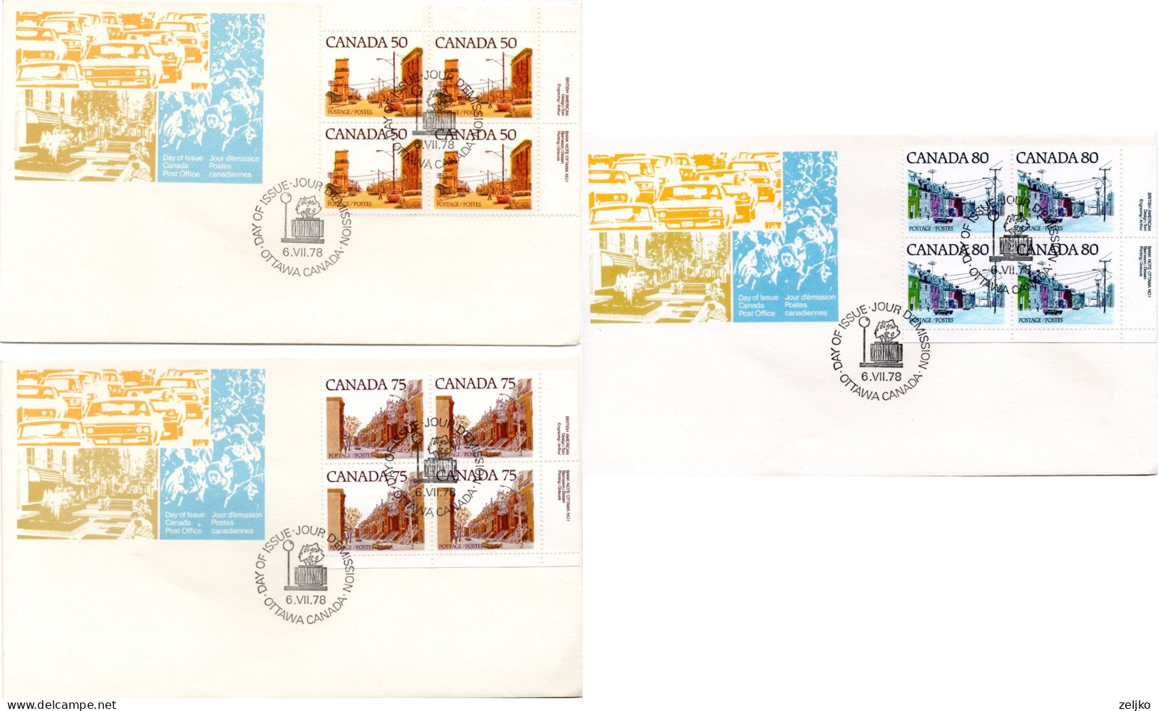 Canada, FDC, 1978, Michel 695 - 697 - Covers & Documents