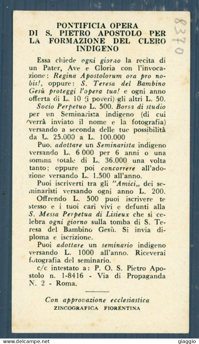 °°° Santino N. 8370 - S. Teresa Del Bambino Gesù °°° - Religión & Esoterismo