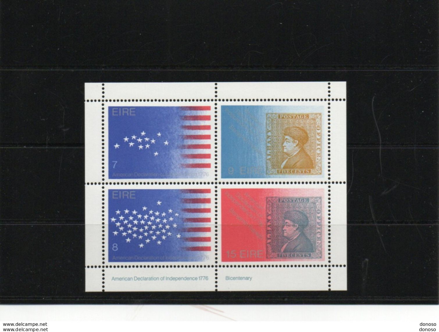 IRLANDE 1976 INDEPENDANCE USA, Franklin Yvert BF 2, Michel Block 2 NEUF** MNH Cote 12 Euros - Nuovi