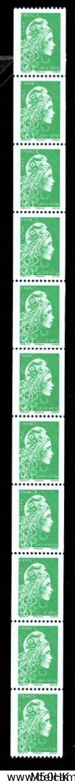 Roulette YV 118A De 11 Timbres YV 5255A N** MNH Luxe , PhilAposte , Numéros 105 à 115 à Gauche , Prix Sous La Faciale - Francobolli In Bobina