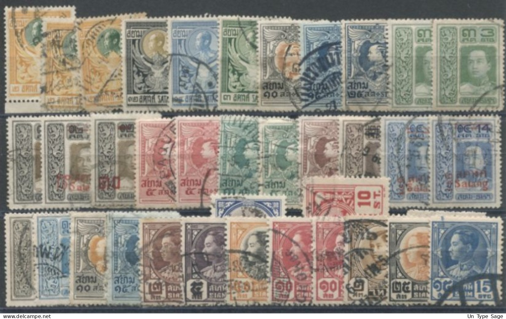 Siam, Lot De Timbres Oblitérés - 2 Photos - (F2221) - Siam