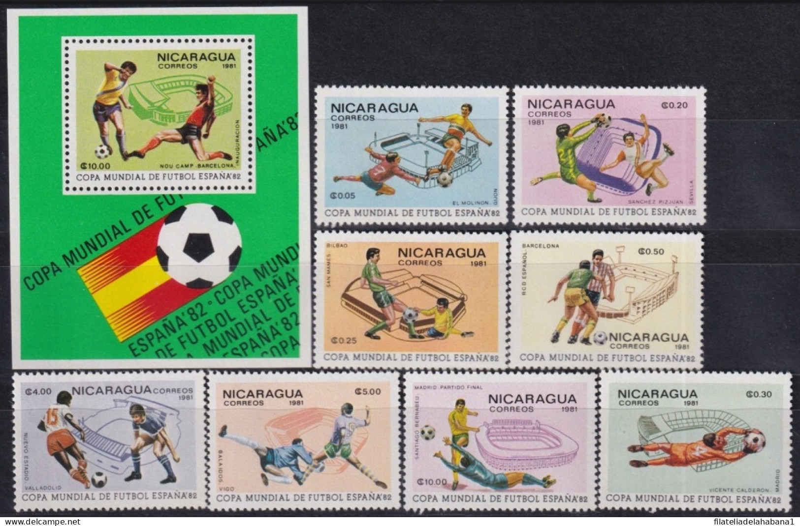 F-EX49117 NICARAGUA MNH 1982 SPAIN SOCCER FUTBOL CHAMPIONSHIP.  - 1982 – Espagne