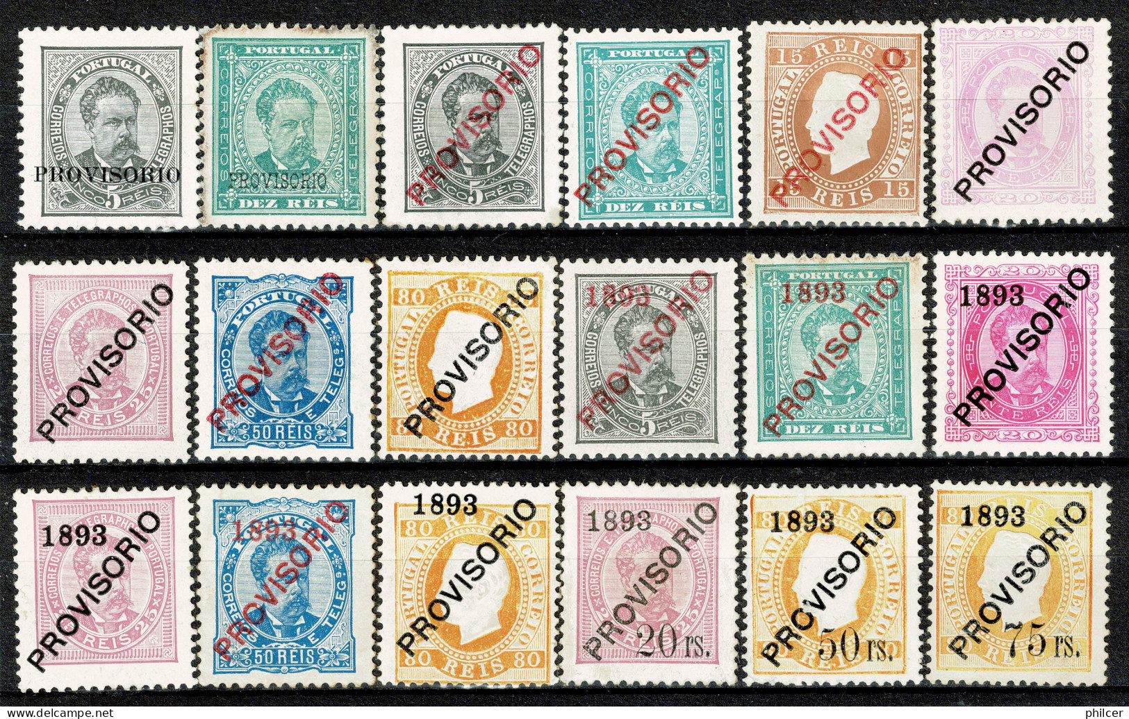 Portugal, 1892/3, # 80/97, MH And MNG - Ongebruikt