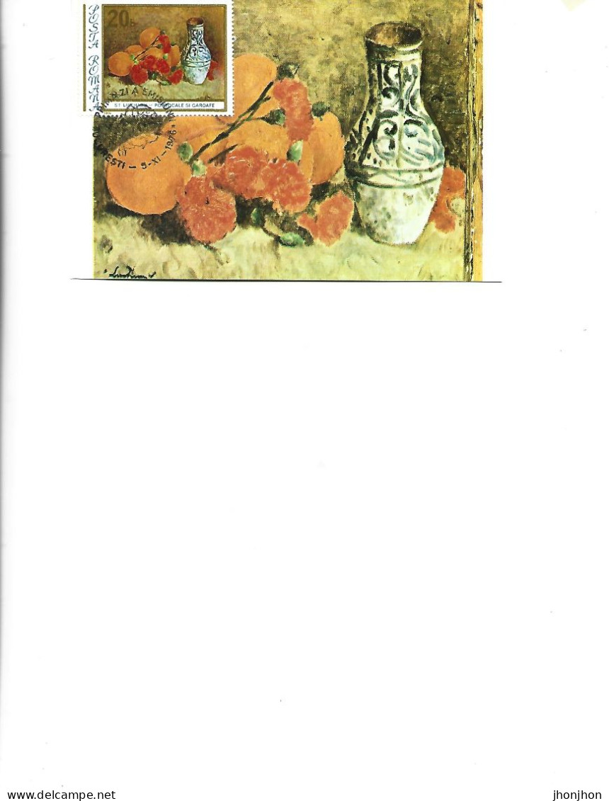 Romania -  Maximum Postcard 1976 -   Painting By Ștefan Luchian -  "  Oranges And Carnations   " - Maximum Cards & Covers