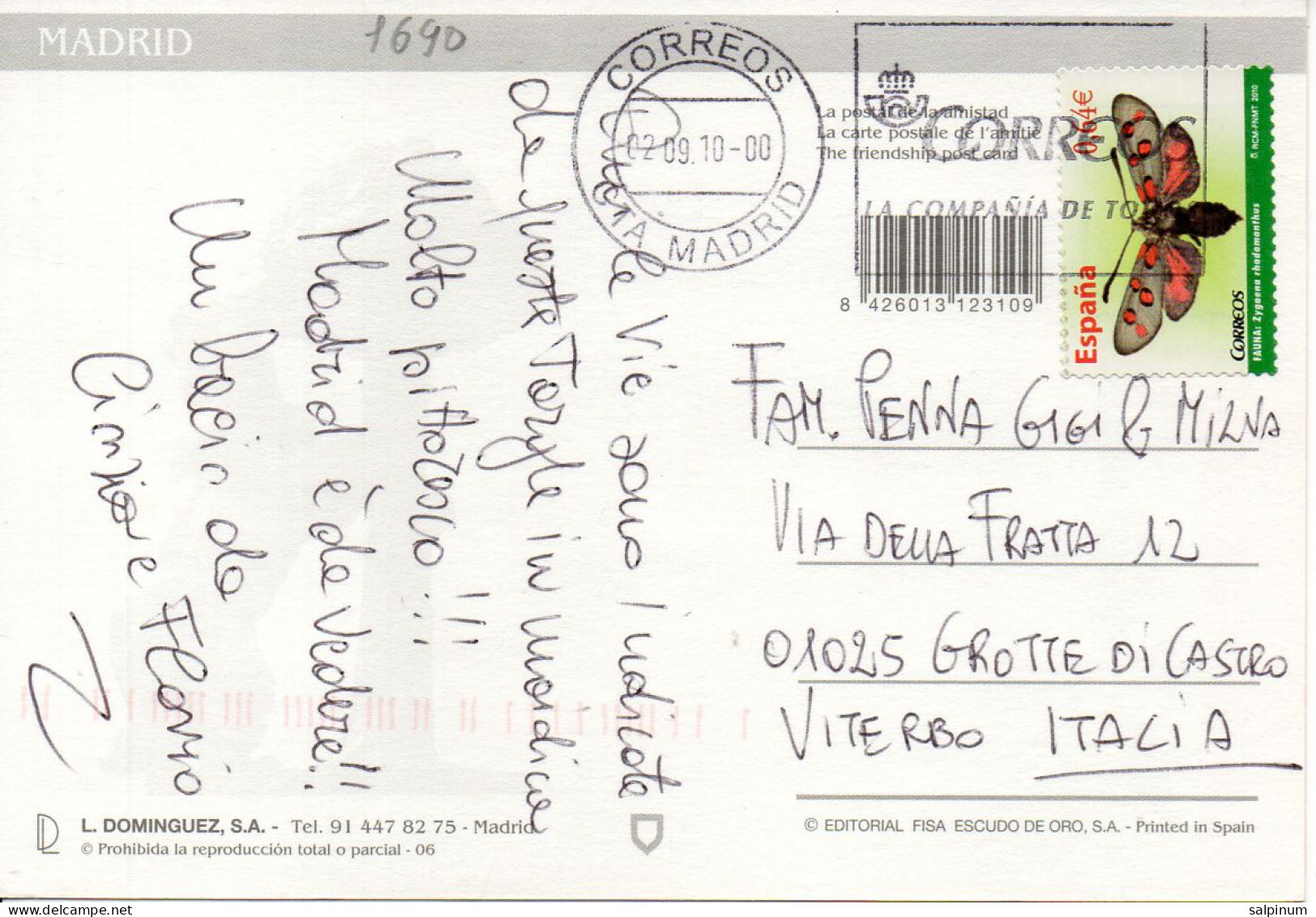 Philatelic Postcard With Stamps Sent From SPAIN To ITALY - Covers & Documents