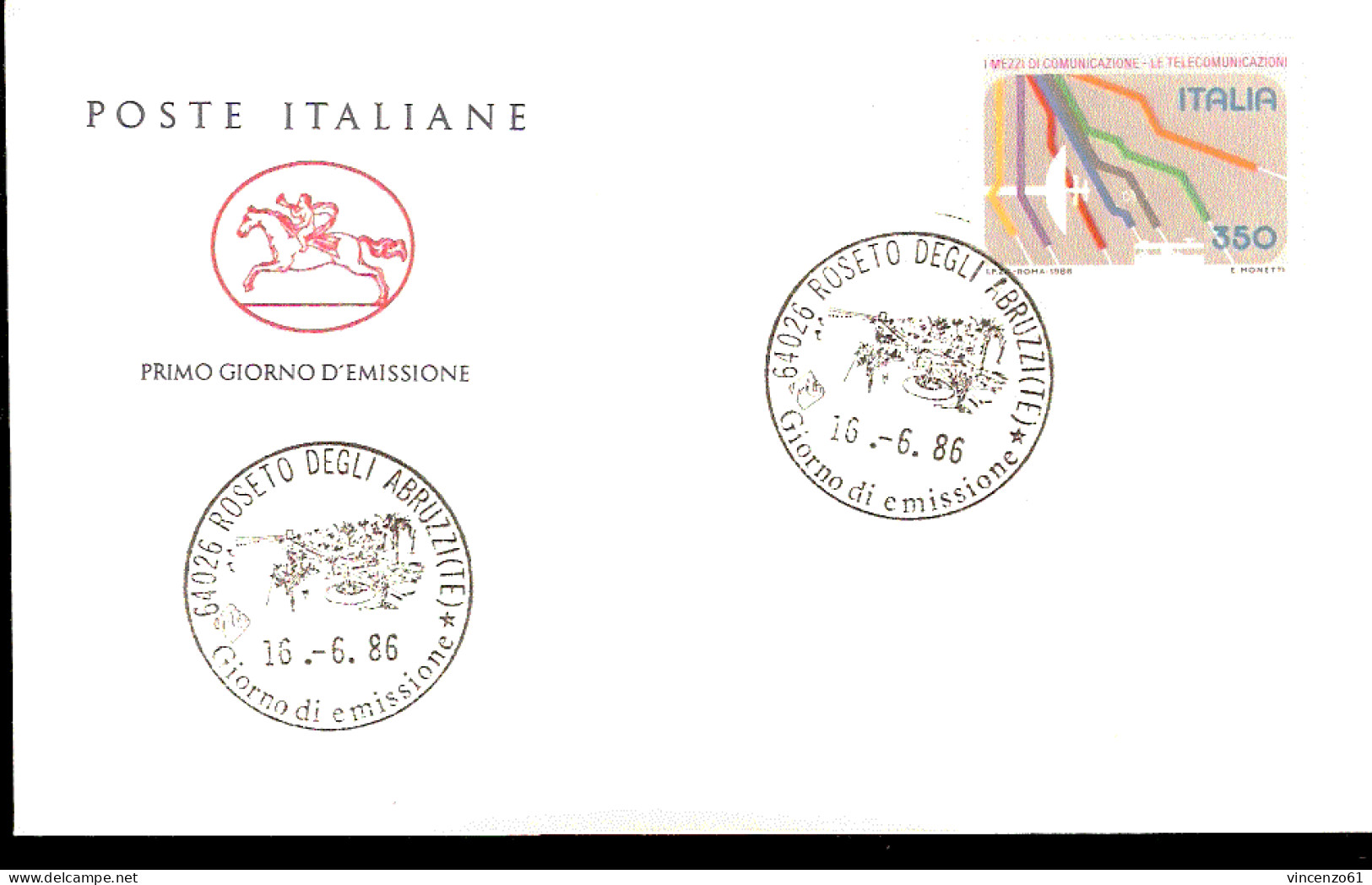 1986 BUSTA CON ANNULLO FDC ``Il Nostro Tempo’’. Emissione Dedicata Ai Mezzi Di Comunicazione. - Telecom