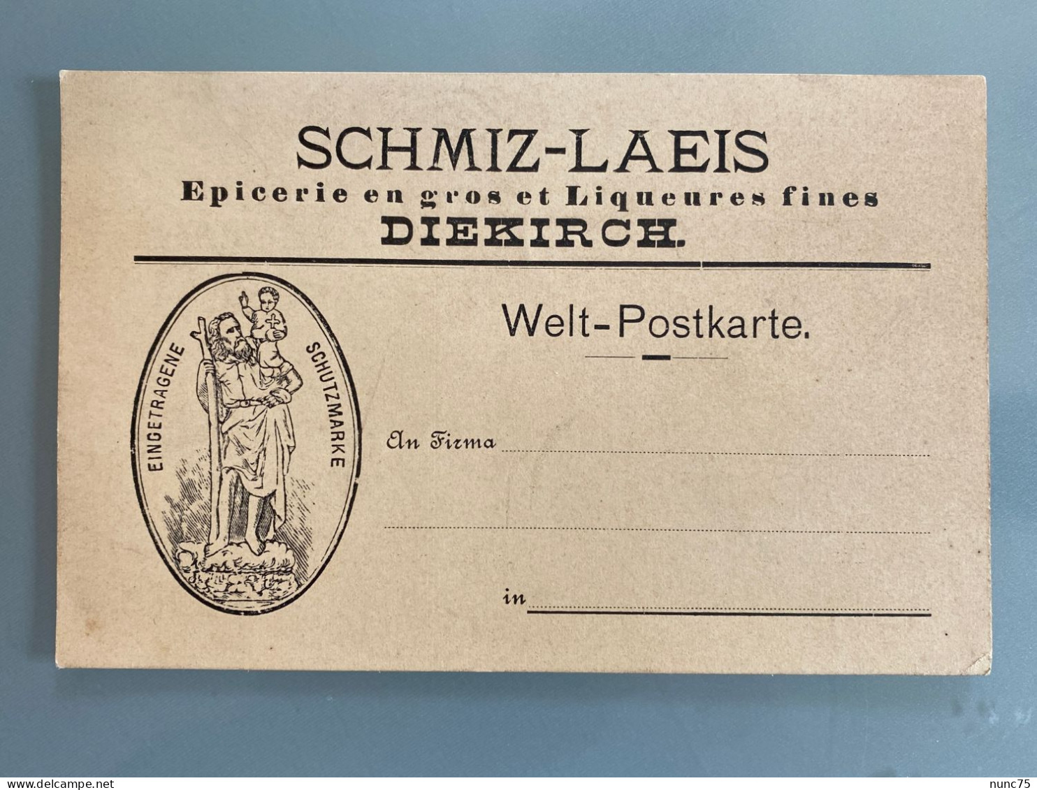 •• DIEKIRCH  Carte Postale / Postkarte SCHMIZ-LAEIS 1910  Epicerie En Gros  Liqueurs Fines Trier LAEIS - Luxemburgo