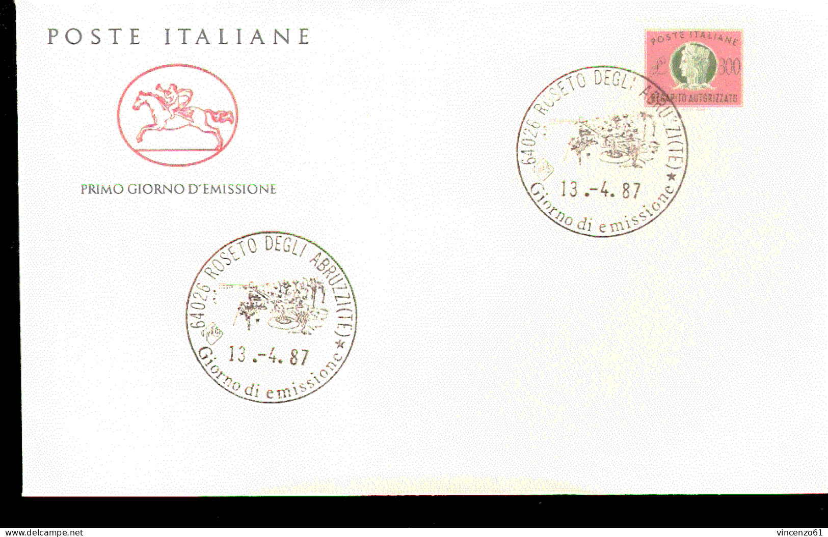 1987 BUSTA CON ANNULLO FDC POSTA PNEUMATICA - Telecom