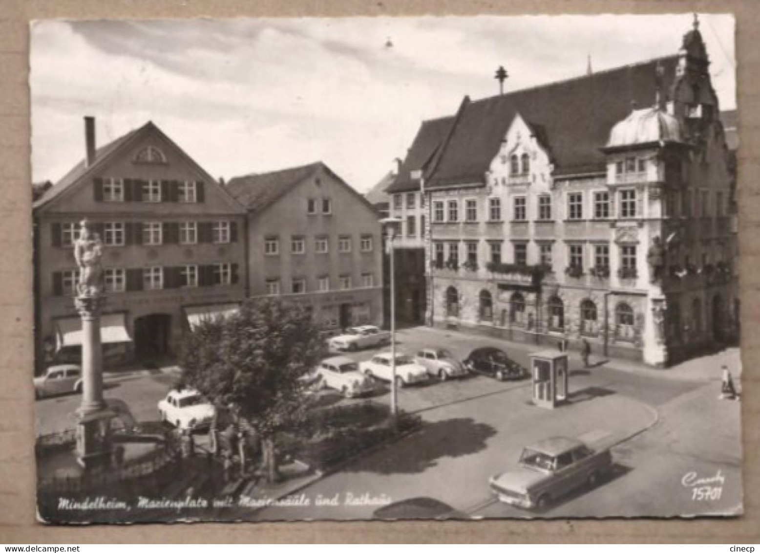 CPSM ALLEMAGNE - MINDELHEIM - Marienplatz Mit Mariensäule Und Rathaus - PLACE CENTRE ANIMATION TB AUTOMOBILES - Mindelheim