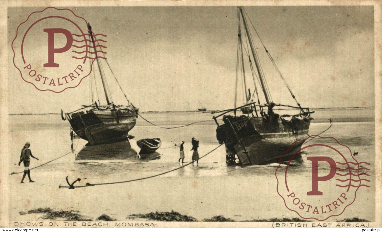 KENIA. KENYA. MOMBASA. DHOWS ON THE BEACH. BRITISH EAST AFRICA - Kenia