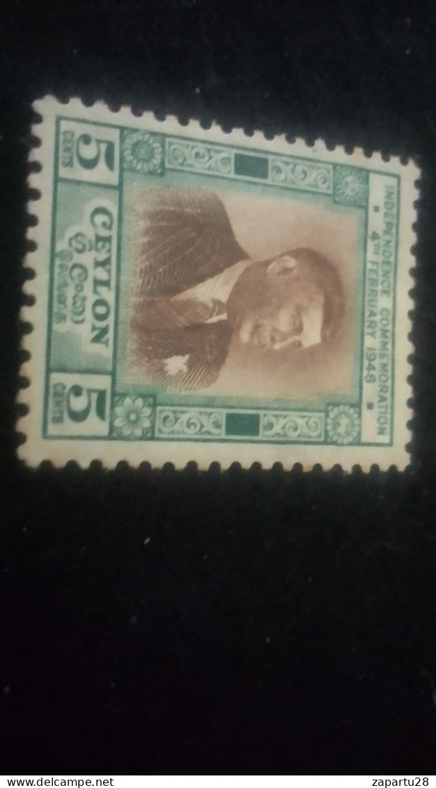 CEYLON- 1949-      5  C    DAMGASIZ    BAĞIMSIZLIĞIN I. YILI - Sri Lanka (Ceylon) (1948-...)