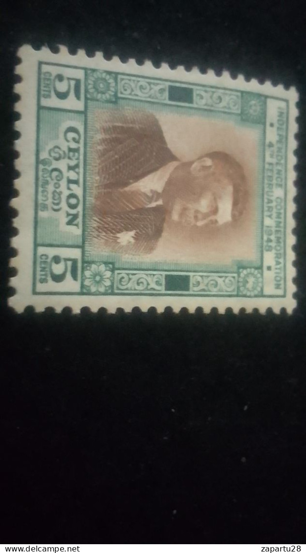 CEYLON- 1949-      5  C    DAMGASIZ    BAĞIMSIZLIĞIN I. YILI - Sri Lanka (Ceilán) (1948-...)