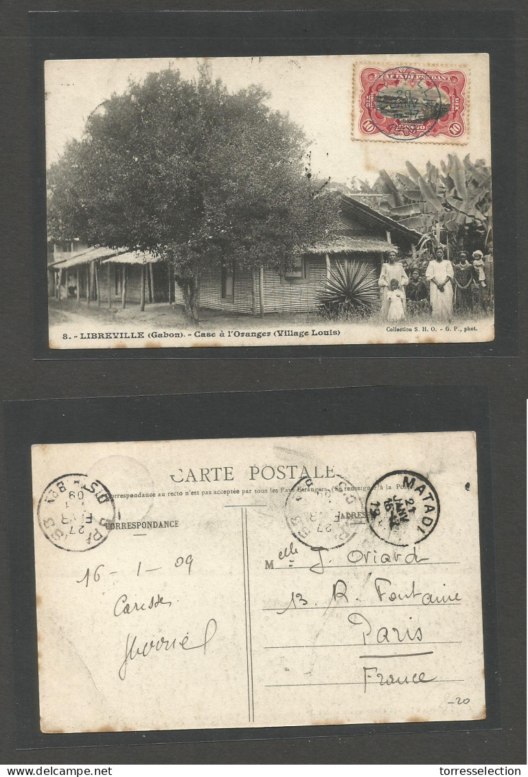 BELGIAN CONGO. 1909 (20 Jan) Thysville - France, Paris (27 Feb) Via Matadi. Fkd Ppc. Fine. - Otros & Sin Clasificación