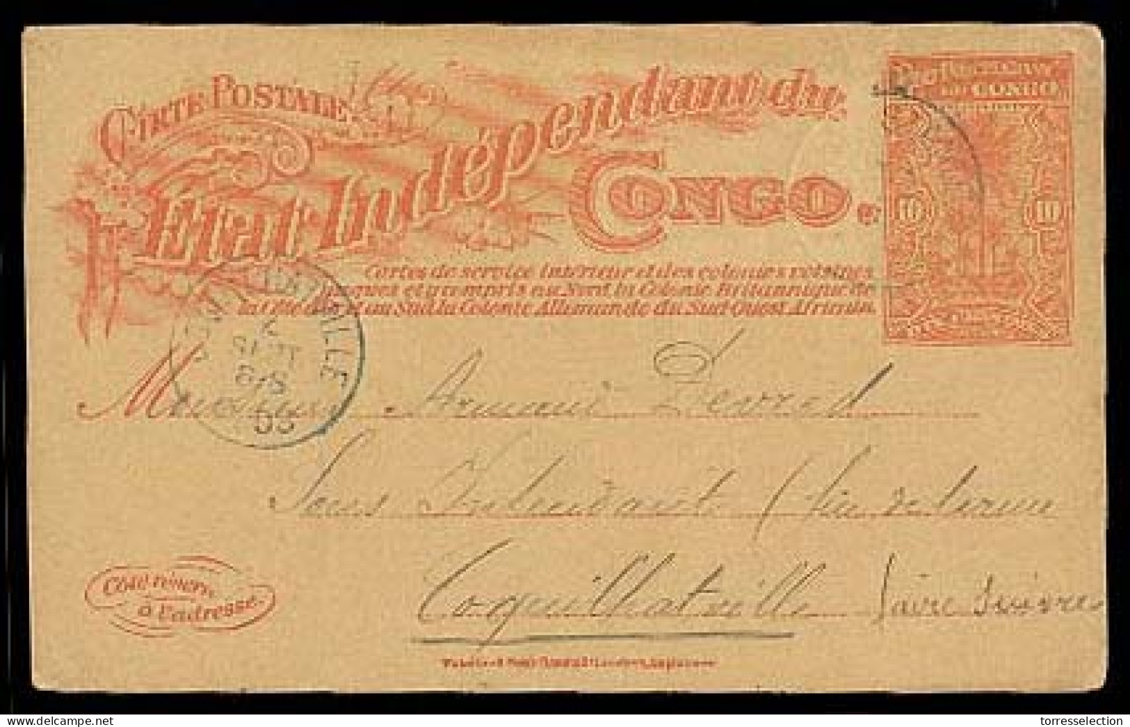 BELGIAN CONGO. 1903. (21 Aug). Stanleyville To Coquilhatville (4 Sept). Stat Card. Local Usage. Much Rarer Than To The M - Andere & Zonder Classificatie