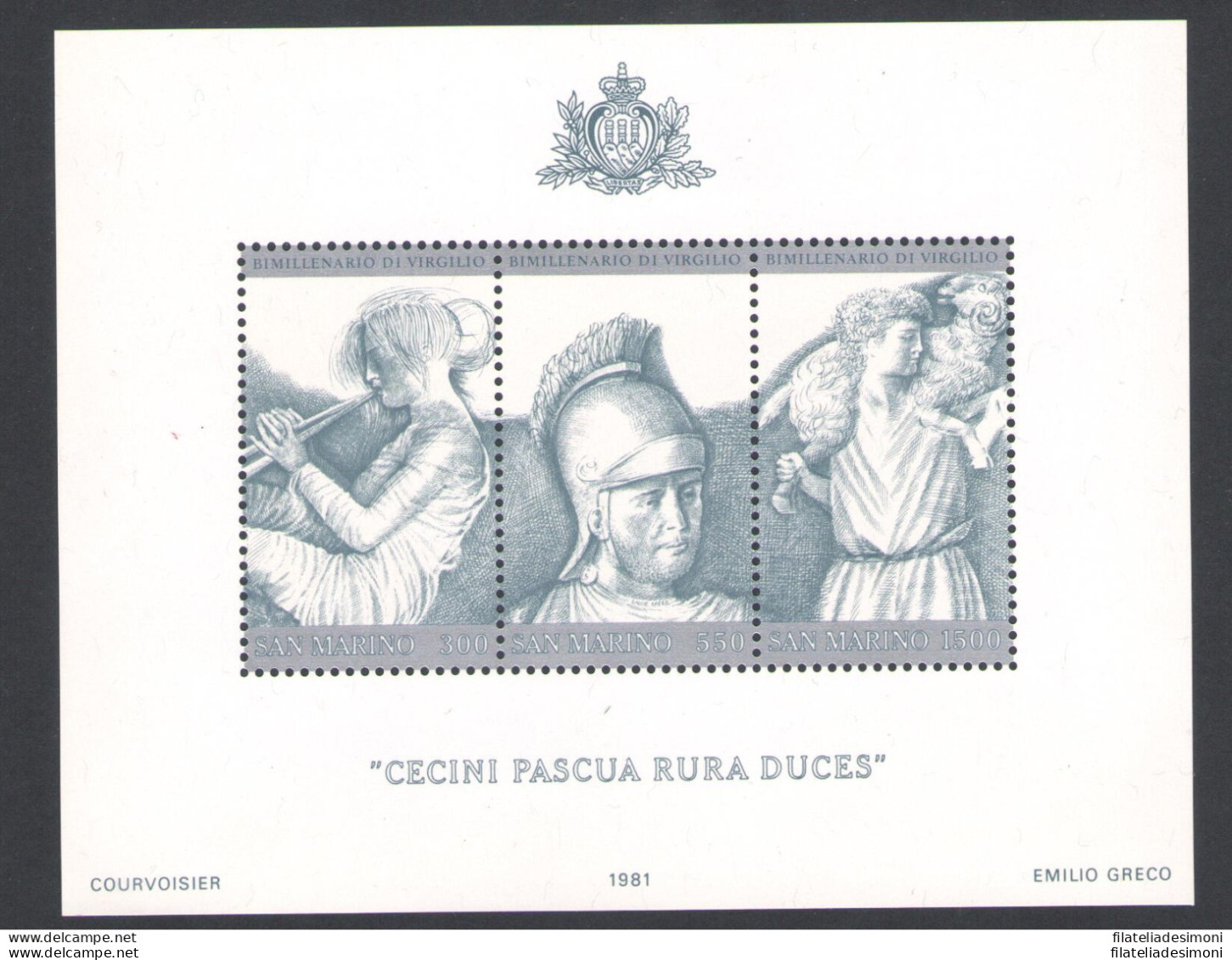 1981 San Marino "Bimillenario Morte Virgilio" MNH** Bf 39 - Blocs-feuillets