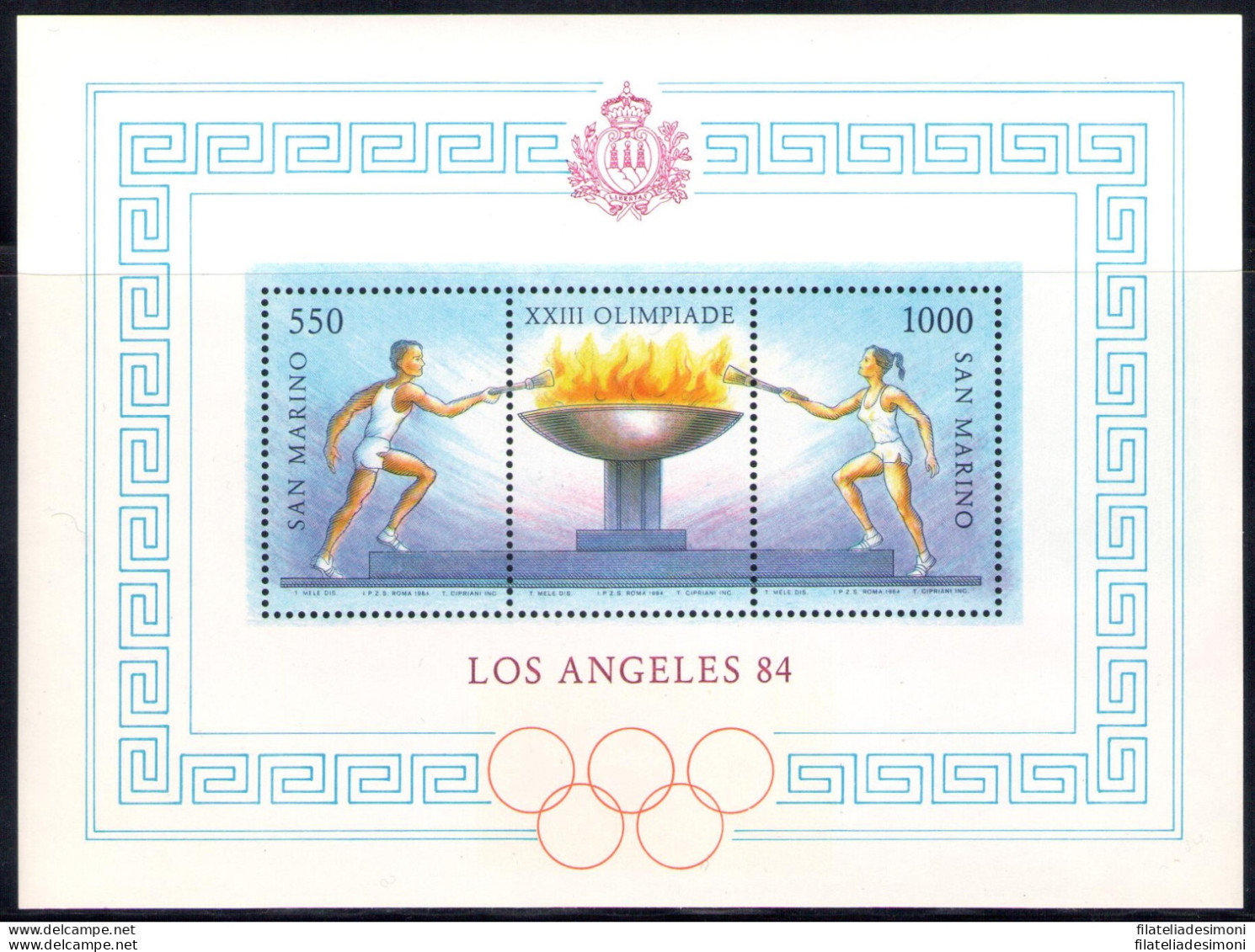 1984 San Marino "Los Angeles 84" MNH** Bf 40 - Blocs-feuillets