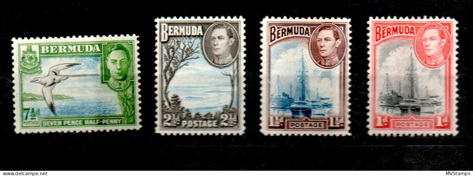 Bermuda 1938 Old Def. Stamps King George VI(Michel 101/02, 106 And 109) Nice MLH - Bermudes