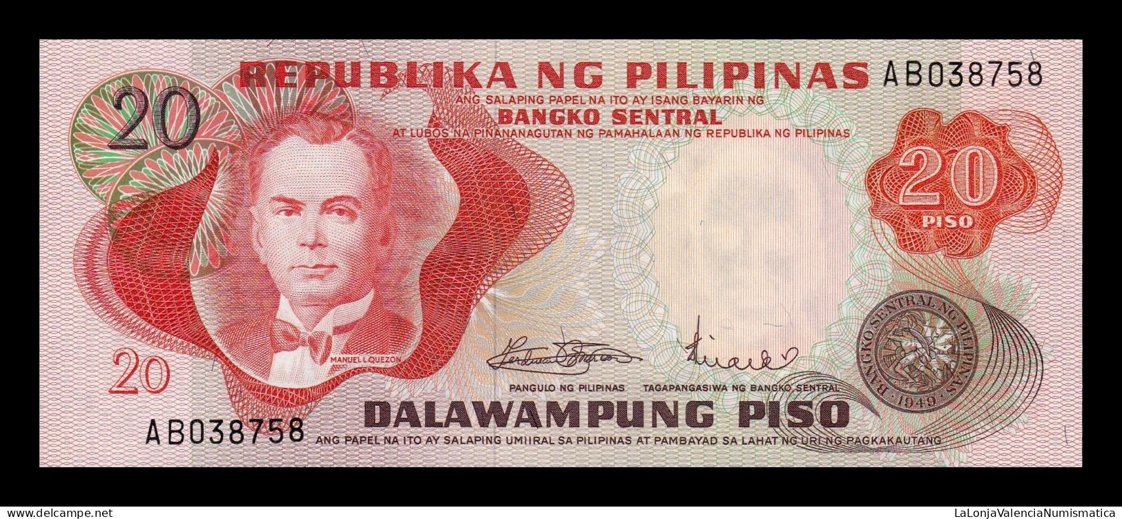 Filipinas Philippines 20 Piso ND (1970) Pick 150 Sc Unc - Philippinen