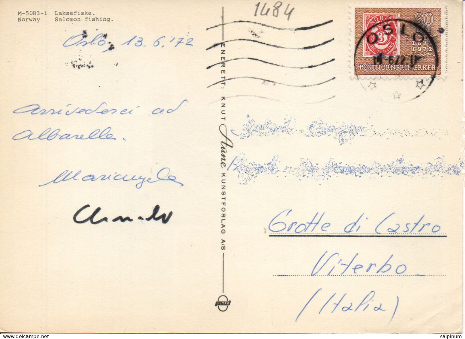 Philatelic Postcard With Stamps Sent From NORWAY To ITALY - Covers & Documents