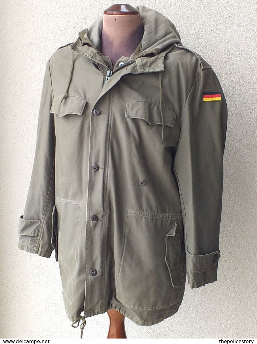 Giaccone Parka Grigio Bundeswehr Esercito Tedesco 1990 Originale Completo Tg. M - Uniformen