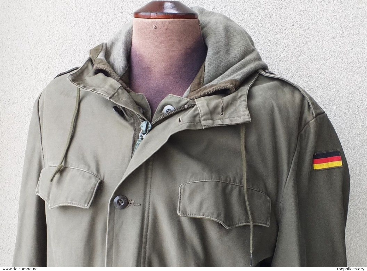 Giaccone Parka Grigio Bundeswehr Esercito Tedesco 1990 Originale Completo Tg. M - Uniformes