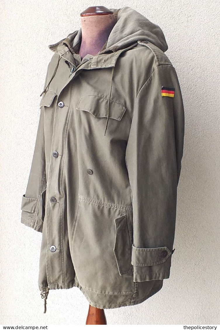 Giaccone Parka Grigio Bundeswehr Esercito Tedesco 1990 Originale Completo Tg. M - Uniformes