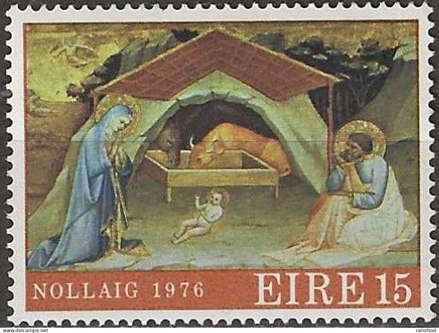 IRELAND 1976 Christmas -15p The Nativity (Lorenzo Monaco) MNH - Ongebruikt