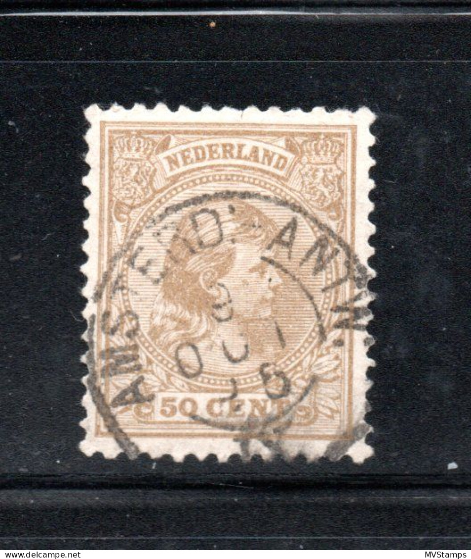 Nederland 1891 Zegel 43 Hangend Haar Met Luxe Kleinrondstempel Amsterd:-Antw. - Oblitérés