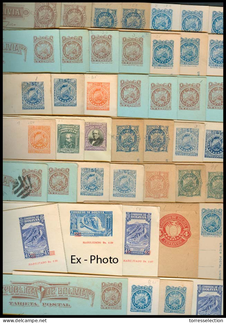 BOLIVIA. 1890 / 1930. 48 Mostly Diff Mint (few Used Or Precancelled) Stat Cards / Envs / Doble. Mostly Fine. Opportunity - Bolivie