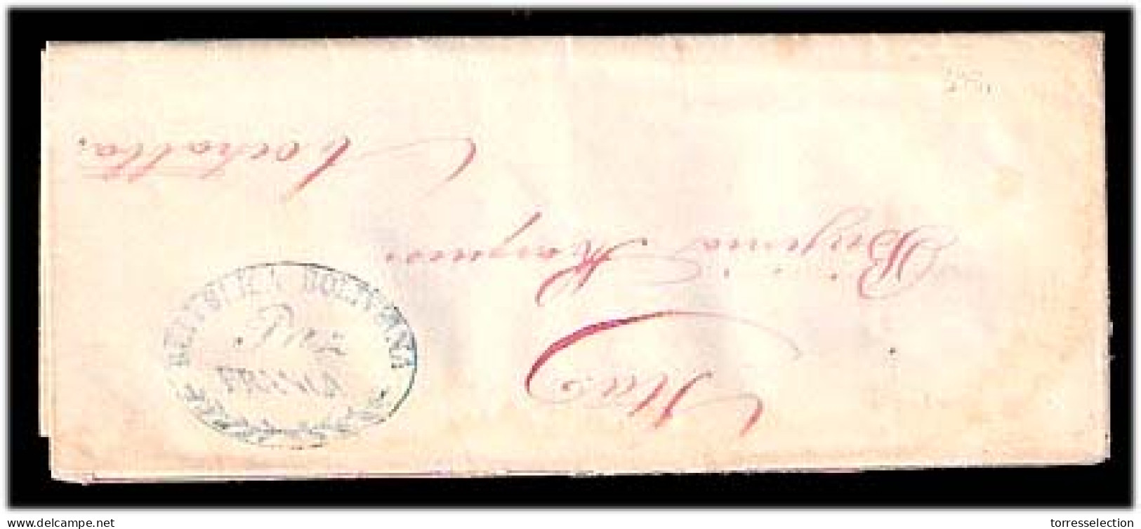 BOLIVIA. 1865. La Paz - Cochabamba. EL. Blue Oval "Paz / Franca". - Bolivien