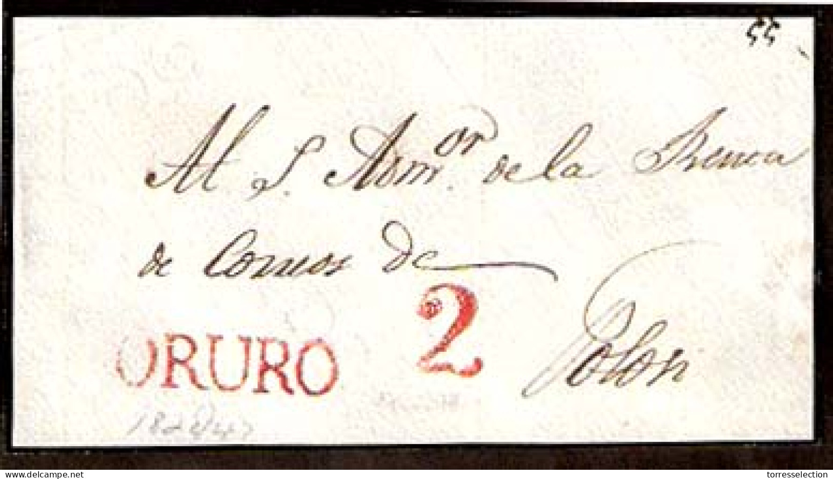 BOLIVIA. C.1810. Oruro - Potosi. Colonial Front / Red "ORURO" (xxx) Round Letters +2. VF. - Bolivia