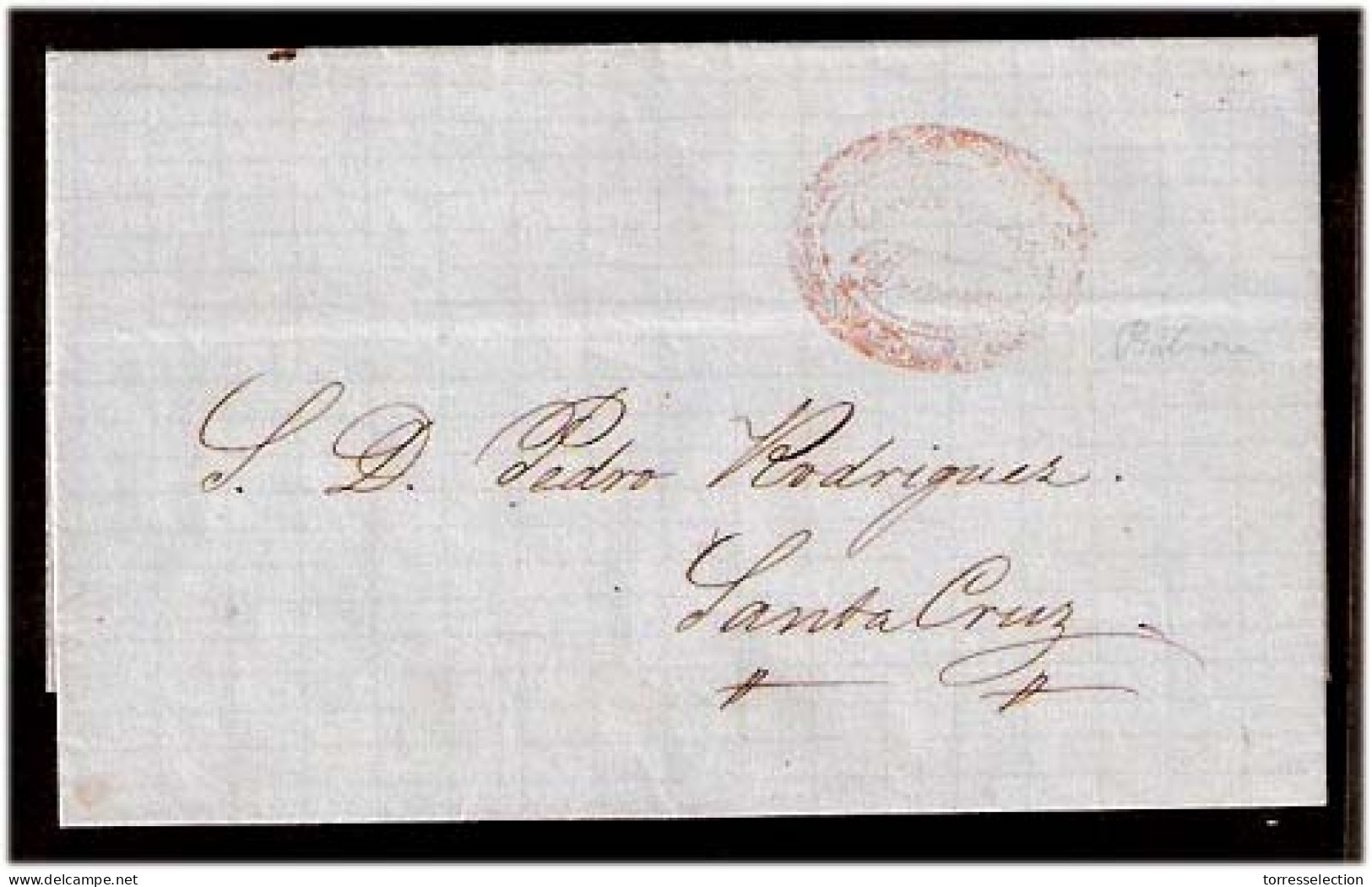 BOLIVIA. 1862. Cochabamba - Santa Cruz. EL / Red Oval Pmk. Cochabamba / FRANCA. - Bolivie