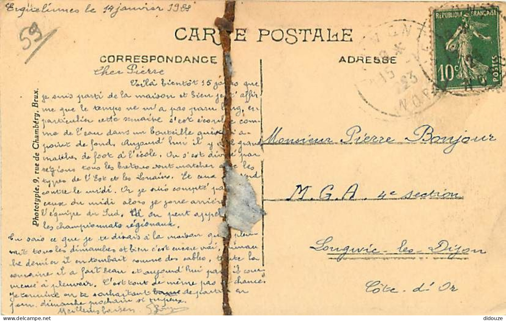 Belgique - Erquelinnes - Pensionnat De L'Immaculée Conception - Correspondance - Oblitération Ronde De 1923 - Etat Elast - Erquelinnes