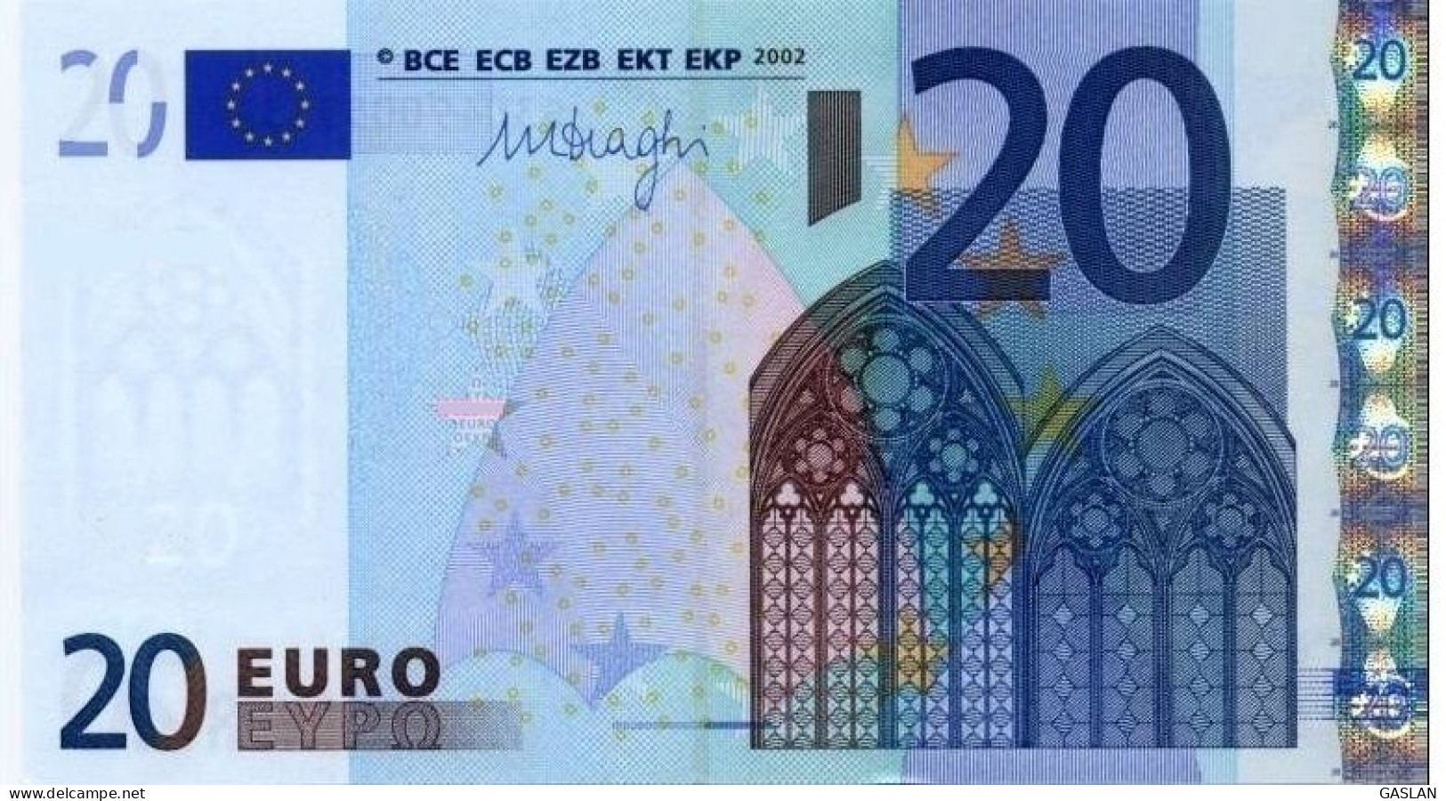 ESTONIA SLOVENIA FINLAND CYPUS 20 (D, USED)  H L G R027 UNC DRAGHI ONLY ONE CODE - 20 Euro