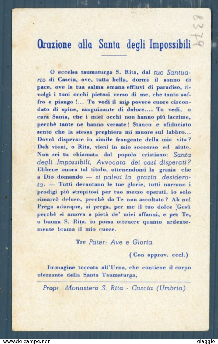 °°° Santino N. 8379 - S. Rita Da Cascia °°° - Religión & Esoterismo