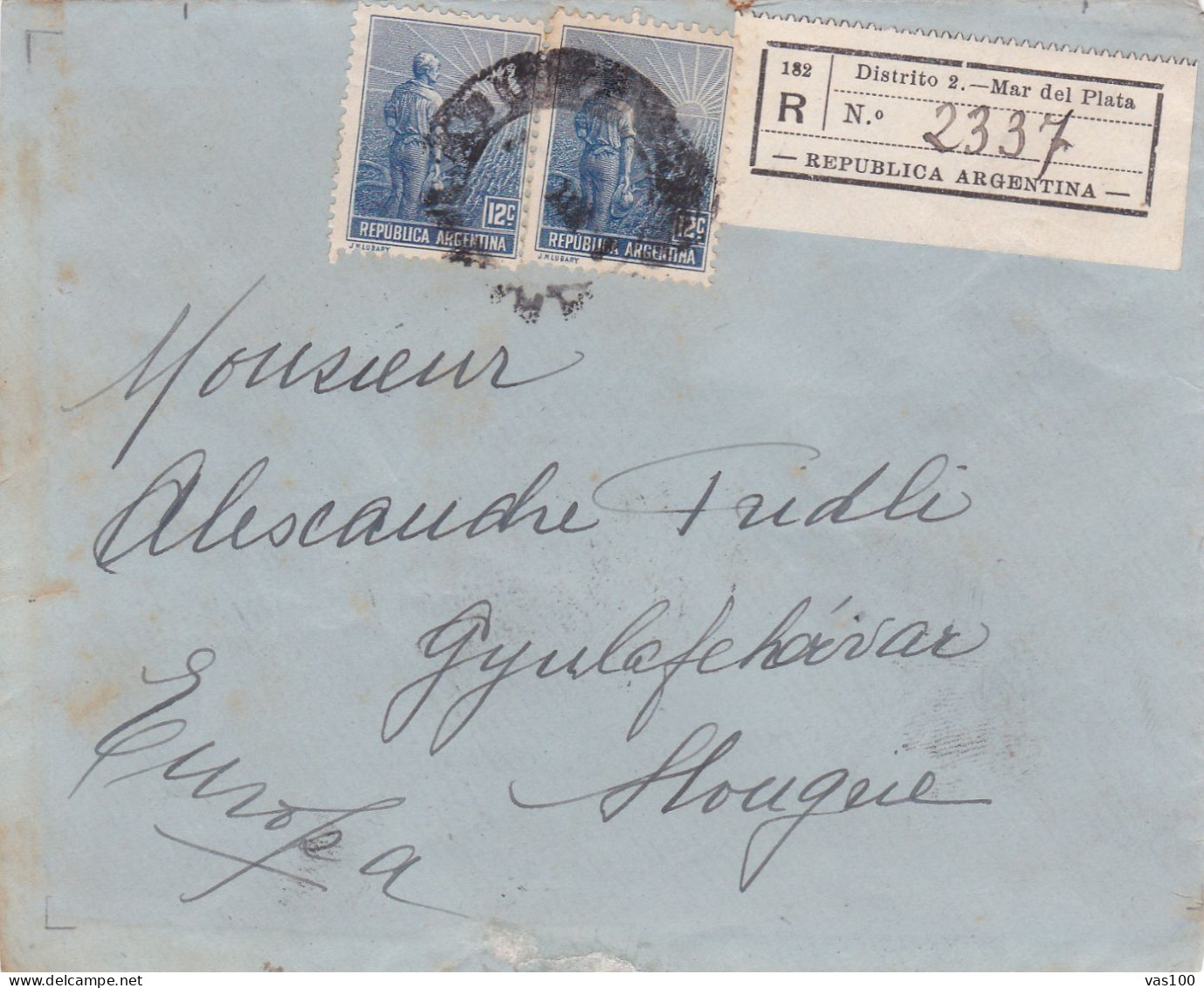 HISTORICAL DOCUMENTS , COVERS 1914 FROM ARGENTINE TO HONGARIE - Covers & Documents