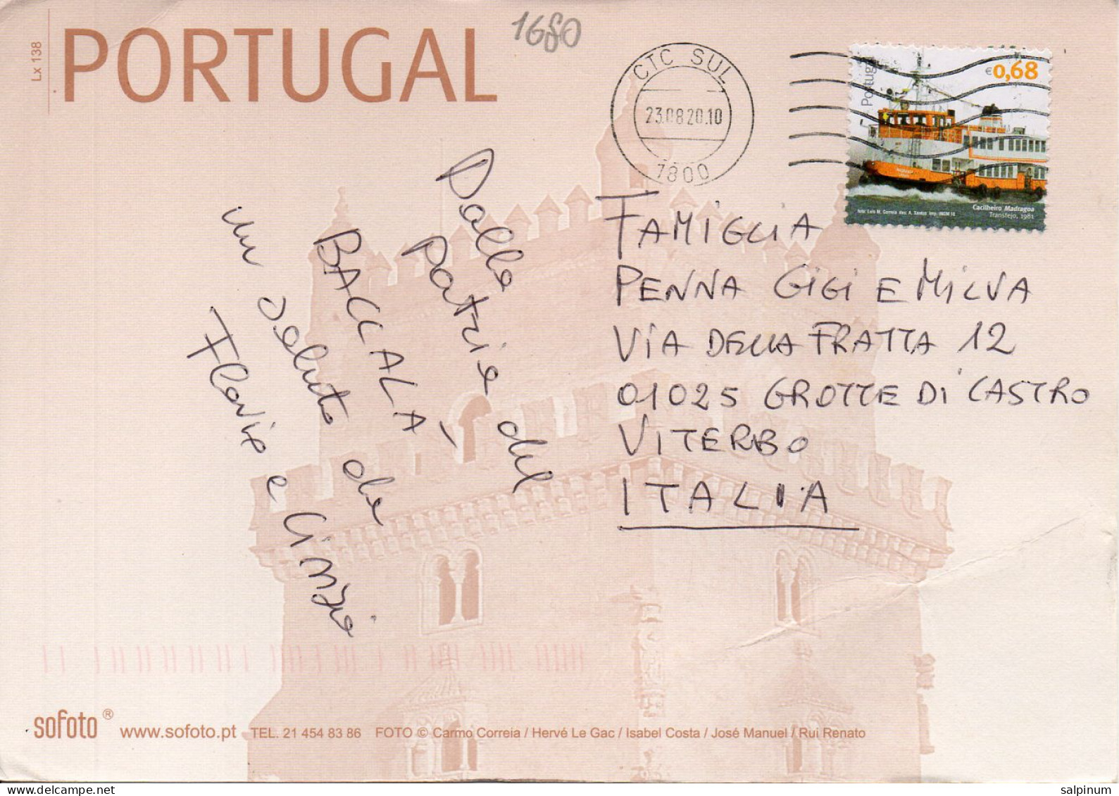 Philatelic Postcard With Stamps Sent From PORTUGAL To ITALY - Storia Postale