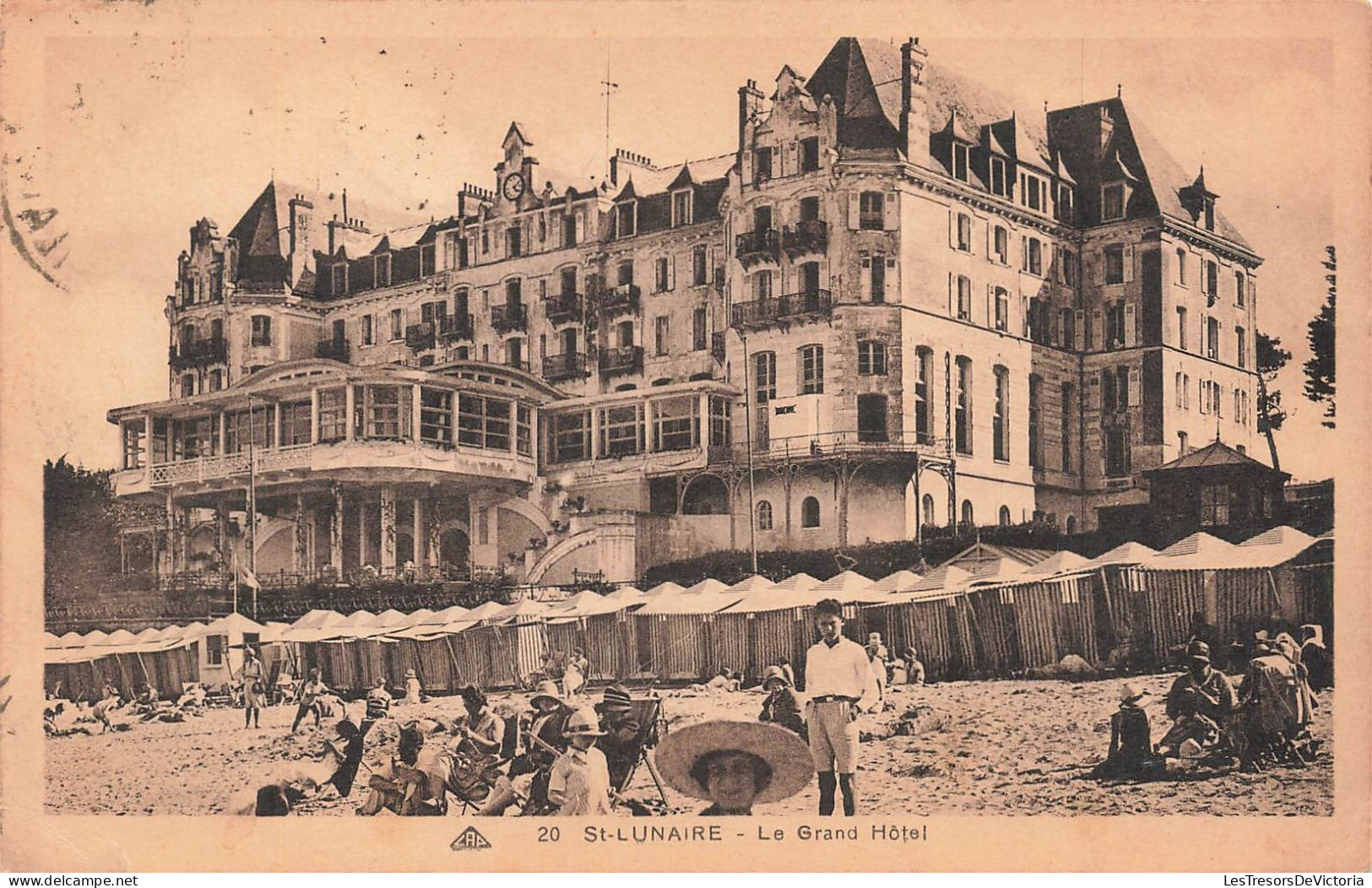 FRANCE - St Lunaire - Le Grand Hôtel - Animé - Plage - Carte Postale Ancienne - Saint-Lunaire