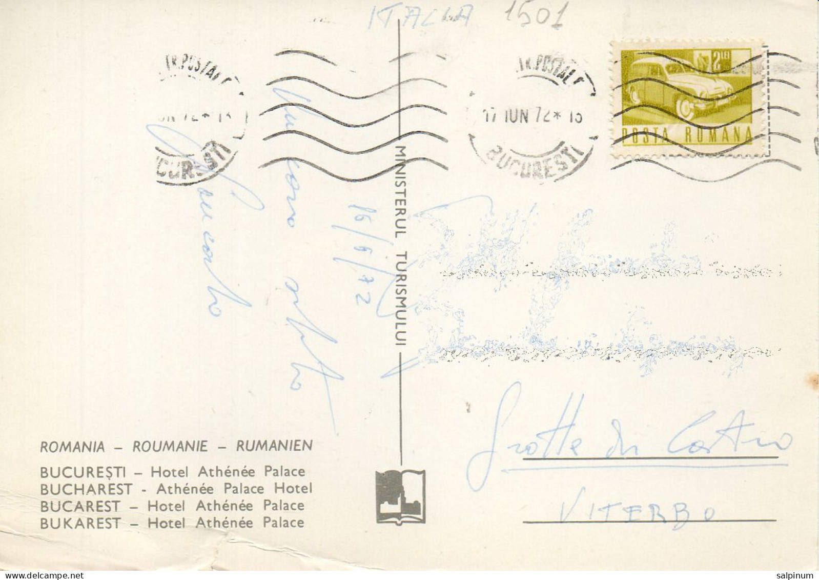 Philatelic Postcard With Stamps Sent From ROMANIA To ITALY - Covers & Documents
