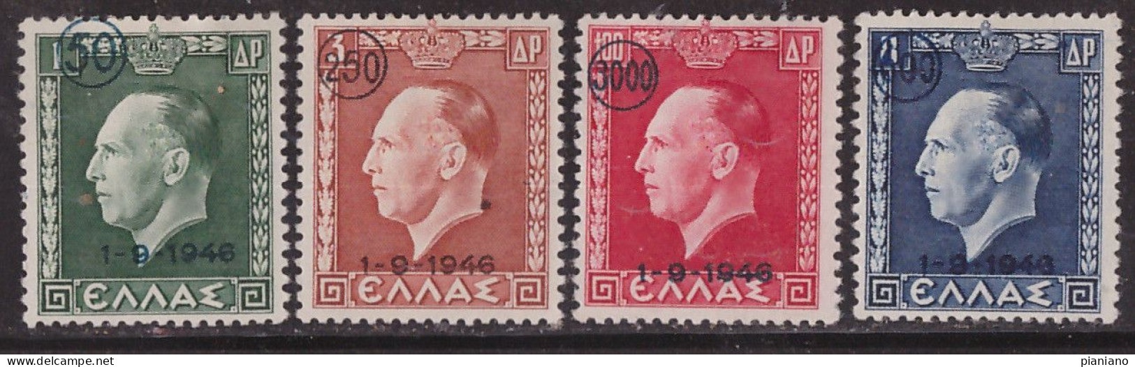 PIA - Ri1Pg12 - GRECIA - 1946 : Referendum In Favore Del Ritorno Del Re Giorgio  - (Yv 536-39) - Unused Stamps