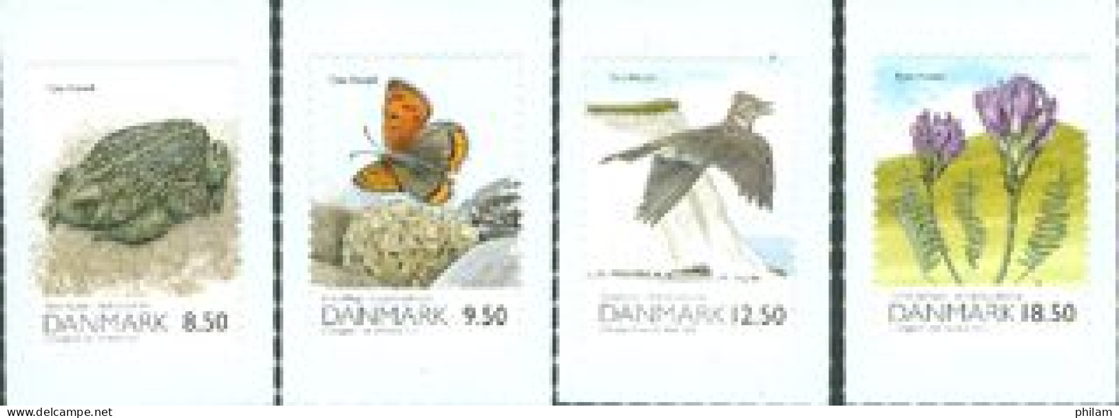 DANEMARK 2010 -La Nature Au Danemark - Adhésifs De Feuilles - 4 V. - Adler & Greifvögel