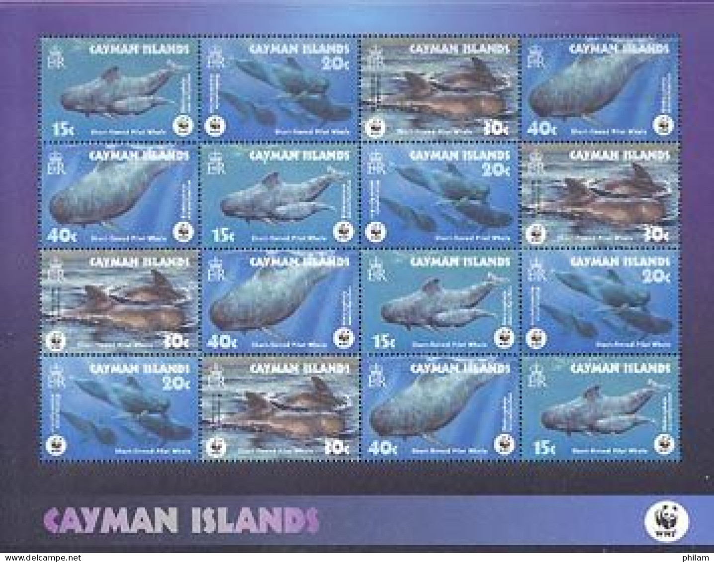CAYMAN 2003 - WWF - Baleines - Feuillet - Ballenas