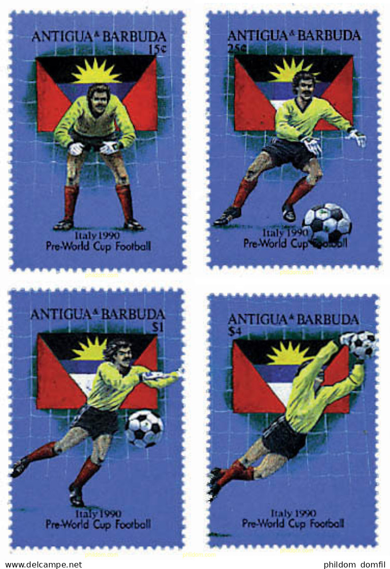 727008 HINGED ANTIGUA Y BARBUDA 1989 COPA DEL MUNDO DE FUTBOL. ITALIA-90 - Antigua Und Barbuda (1981-...)