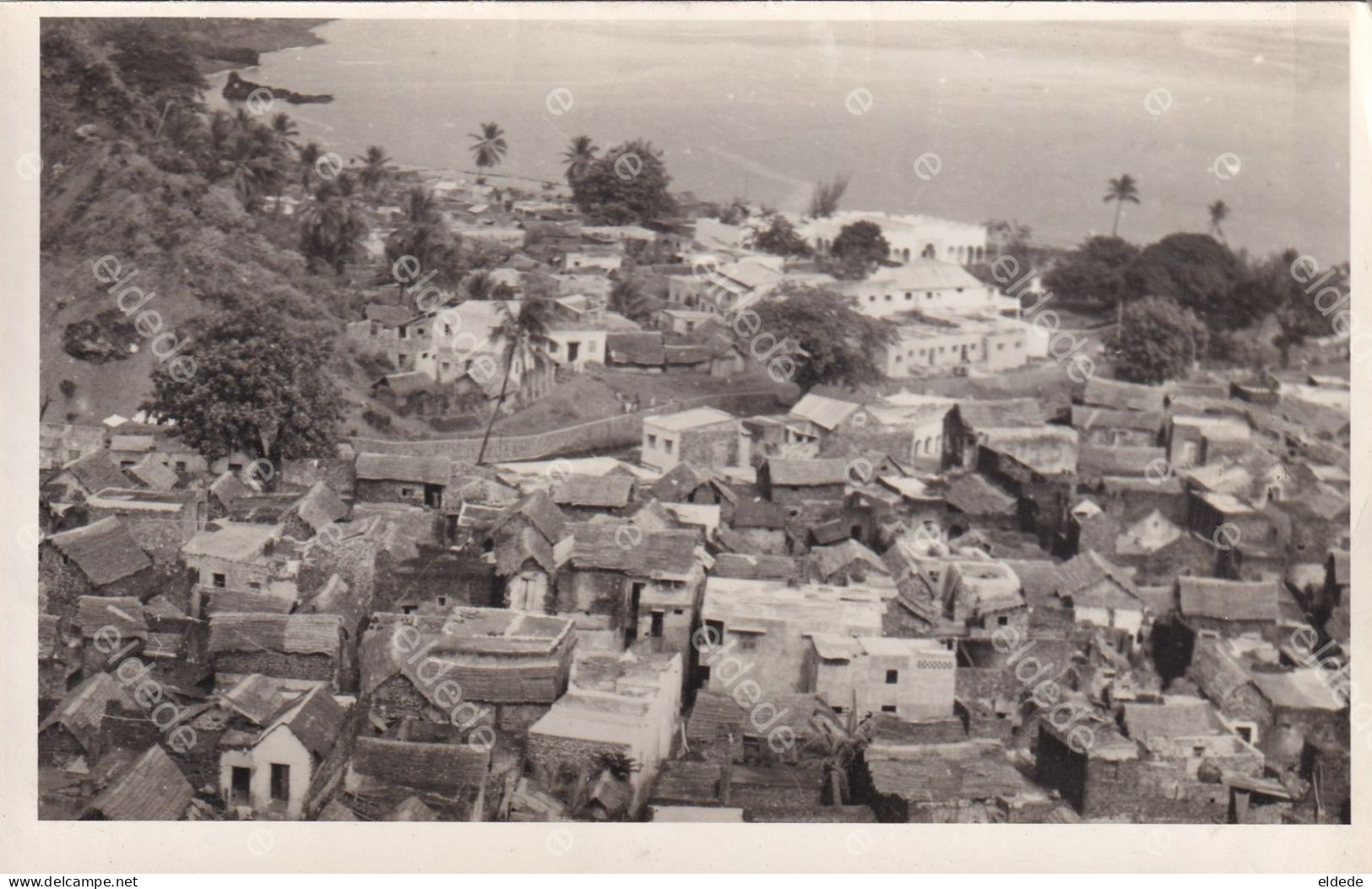 Comores Comoros Real Photo  Aerial View City    Ecrite Mutsamudou Anjouan  1961 Non Timbrée - Comoros