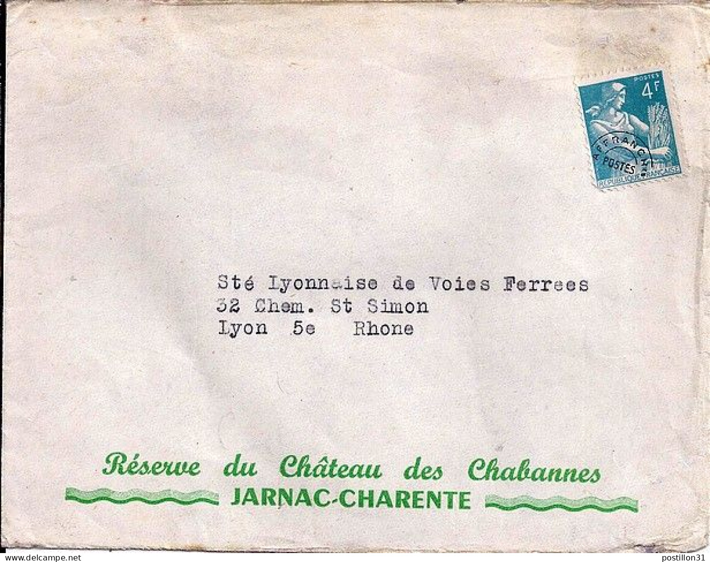 PREO N° 106 S/L. DE ETS RESERVE DU CHATEAU DES CHABANNES/JARNAC - 1953-1960