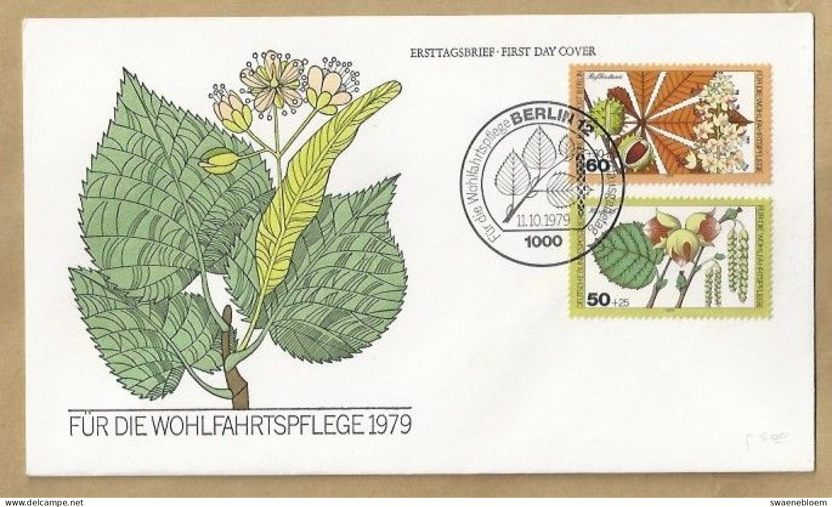 DE.- ERSTTAGSBRIEF. FUR DIE WOHLFAHRTSPFLEGE 1979. ERSTAUSGABE 11.10.1979. BERLIN 12. FDC. FIRST DAY COVER - 1971-1980