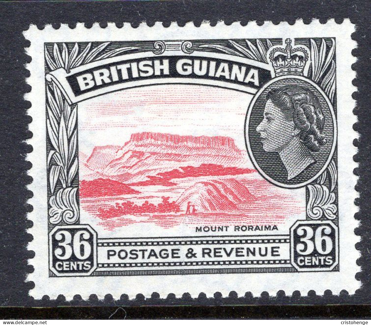 British Guiana 1954-63 QEII Pictorials - 36c Mount Roraima HM (SG 340) - Brits-Guiana (...-1966)