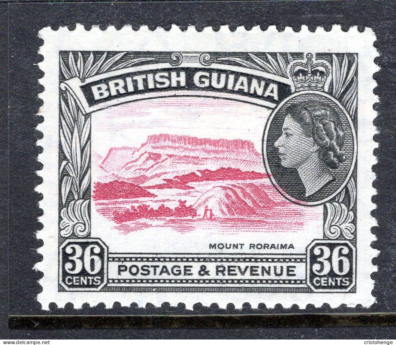 British Guiana 1954-63 QEII Pictorials - 36c Mount Roraima HM (SG 340) - Guyane Britannique (...-1966)